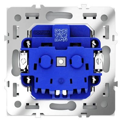 VLS040202 Розетка встраиваемая VOLTUM S70 с заземлением и защитными шторками, 16А, (белый матовый). (ТМ Maytoni)