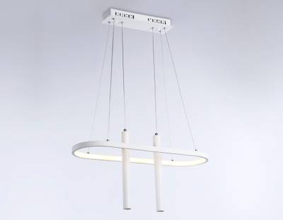 Светильник светодиодный подвесной с пультом FL5383/1+2 WH белый 43W 3000K/4200K/6400K+4200K 600*200*1200 (ПДУ ИК)