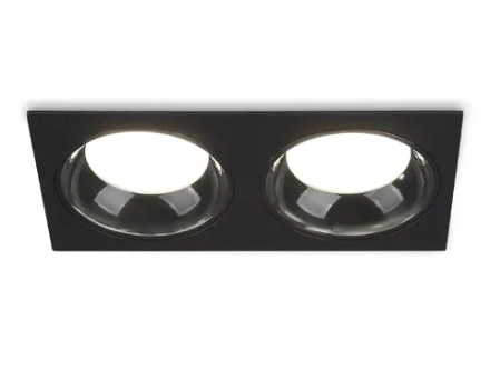 Светильник встраиваемый TN52344/2 SBK/GBK черный песок/черный глянец GX53 max 12W 220*115*25