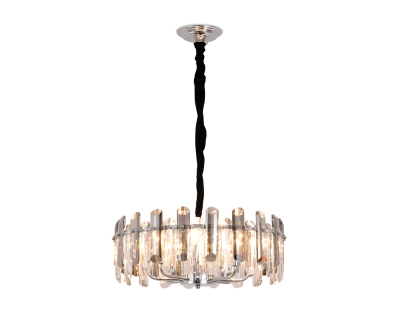Подвесная хрустальная люстра TR5303/8 CH/SM хром/дымчатый E14/8 max 40W D500*615