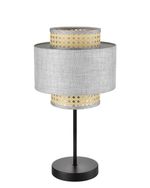 8043/1T MODERNI LN25 черный/серый/бежевый, металл/текстиль/ротанг Настольная лампа Е27 1*60W 220V LAUNA
