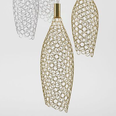 Подвесной светодиодный светильник с металлическими плафонами 90352/6 золото/хром