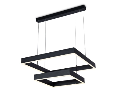 Светильник светодиодный подвесной с пультом FA6633/2 BK черный 108W 600*600*720 (ПДУ РАДИО 2.4G)