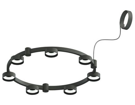 Корпус светильника Techno Ring подвесной для насадок Ø85мм C9238/7 SBK черный песок D635*70.5mm GX53/7