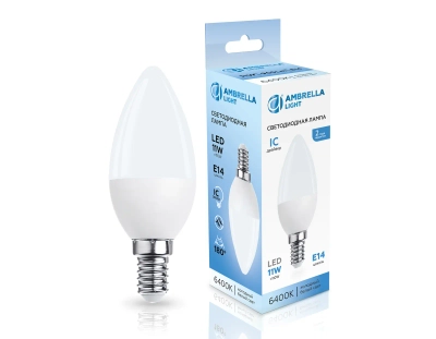 Лампа светодиодная 371116 LED C37 11W IC E14 6400K 175-265V