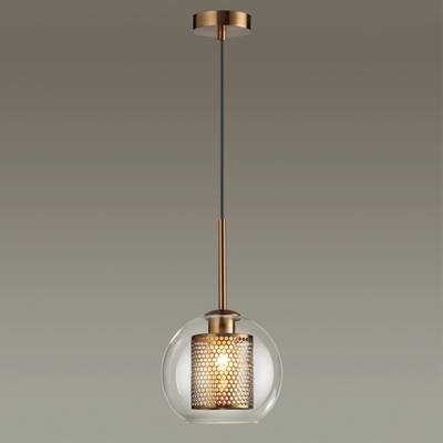 4939/1 PENDANT ODL22 467 античн.бронза/металл/прозрачный/стекло Подвес E27 1*40W CLOCKY
