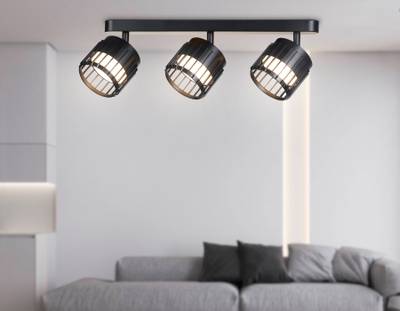 Настенно-потолочный  поворотный спот со сменной лампой  TN71168/3 BK черный GX53/3 400*100*125