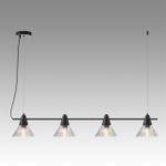 6595/4A MODERNI LN25 черный/прозрачный, металл/стекло Подвес E27 4*60W 220V CORNE