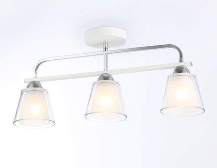 Светильник потолочный TR303233/3 WH/CH/CL/FR белый/хром/прозрачный/белый матовый E27*3 max 60W 550*120*250