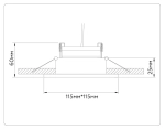 Светильник встраиваемый TN52342 SBK/GBK черный песок/черный глянец GX53 max 12W 115*115*25