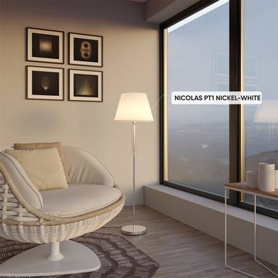 Торшер Crystal Lux NICOLAS PT1 NICKEL/WHITE 3400/601