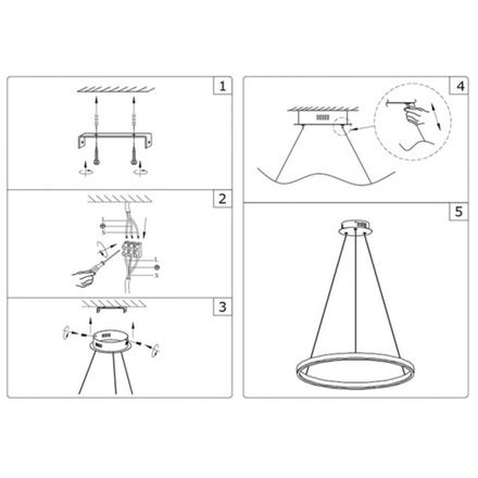 08213,19A(3000K) Подвес Тор черный d60 h150 Led 36W (3000K) 2 типа крепления