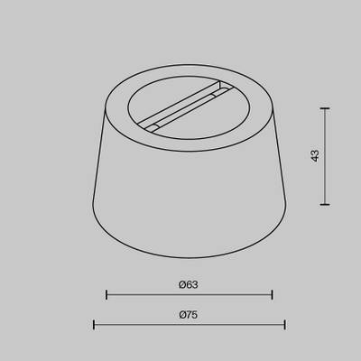 Чаша накладная Parity для двойного вывода ленты черная, TRA130CRDuo-B. TM Maytoni