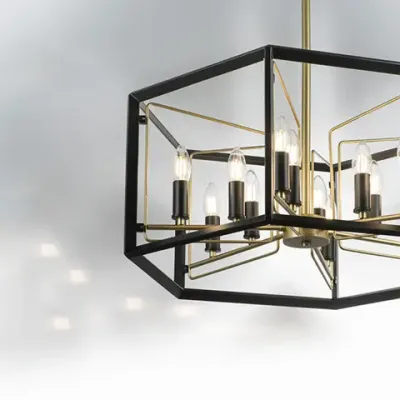 713327 Люстра REGOLO 12х40W E14 ЧЕРНЫЙ МАТОВЫЙ/ЗОЛОТО Lightstar