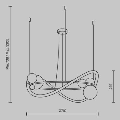 Подвесной светильник Oasis 3000К 44Вт, MOD289PL-L44BS3K. TM Maytoni