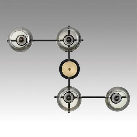 8059/4C COMFI LN24 черный, медь/дымчатый металл/стекло Люстра потолочная E27 4*60W 220V EMINA