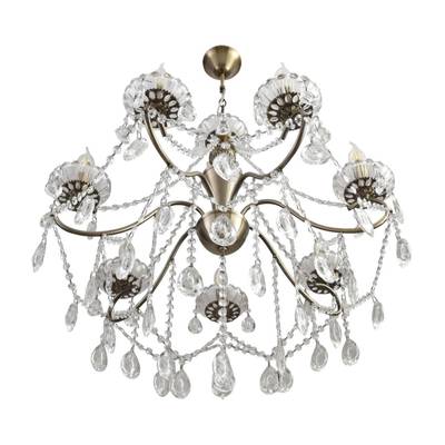 8346/7 CLASSI бронза/прозрачный, металл/хрусталь Люстра потолочная E14 7*40W 220V LUINA