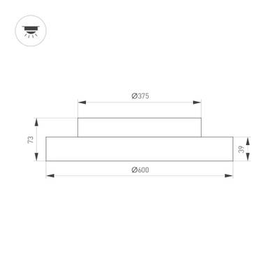 Светильник SP-ESTELY-R600-50W Warm3300-MIX (WH, 80 deg, 230V, TRIAC) (Arlight, IP20 Металл, 5 лет)