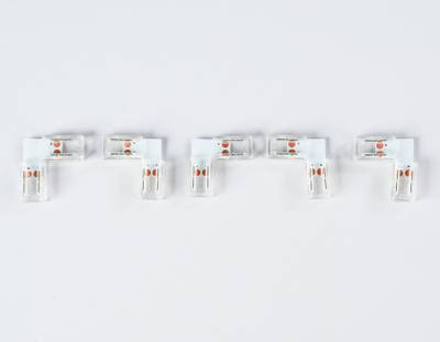 Соединитель угловой L для светодиодной ленты COB 8mm 12/24V (2 конт.) GS6851 (5шт)