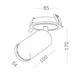 ST303.508.01 Св-к встр. Мат. белый GU10 1*50W  L100xW54xH170 220V Без ламп