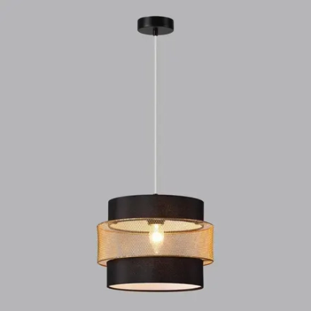 8003/1A MODERNI LN26 312 черный/черный, золотой металл/металл, текстиль Подвес Е27 60W 220V ANIMAISA
