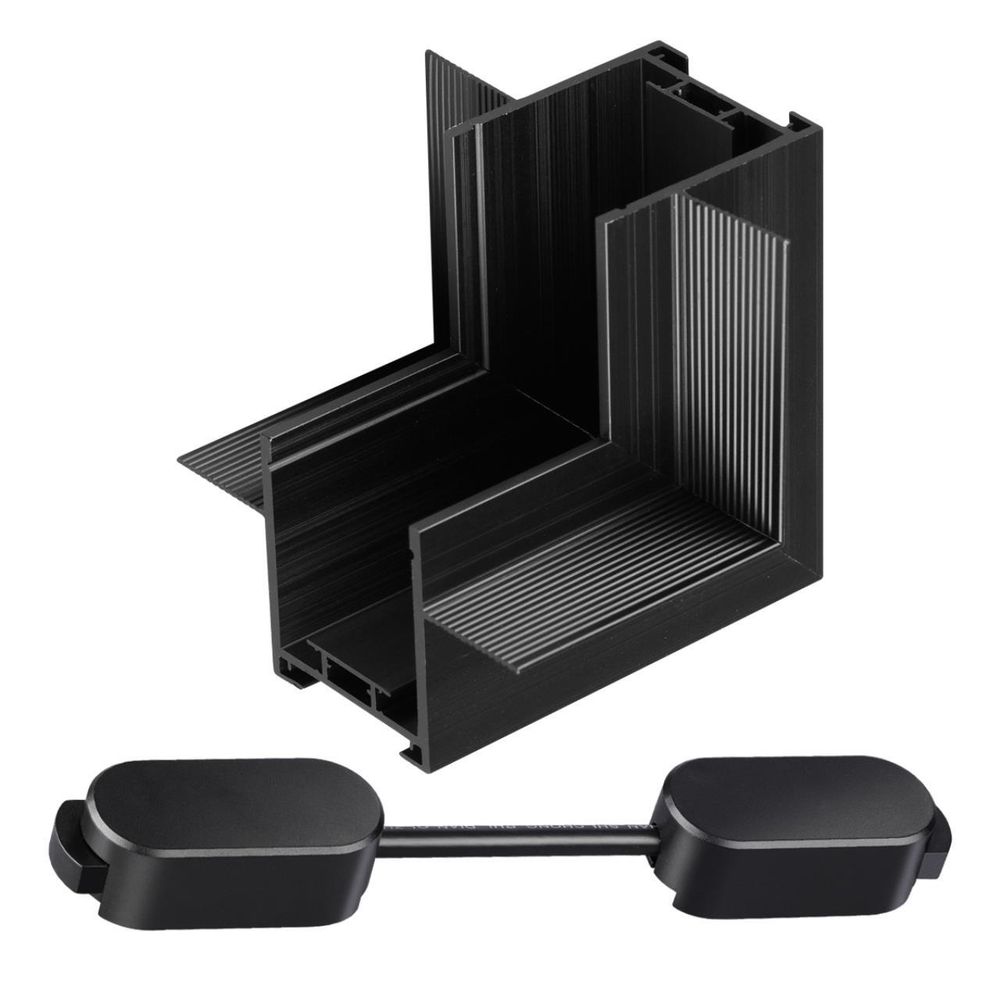 135275 SHINO NT24 109 черный Соединитель &quot;Г&quot;(переход с потолка на стену) для шинопровода встраиваемого в ГКЛ IP20 24V EASY