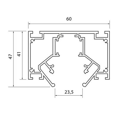 ST047.439.02 Шинопровод 48 под натяжной потолок  ST-Luce Черный Длина 3 000мм (Заглушки 2+2 в ком)