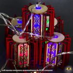 A-451 гирлянда светодиодная, прозрачный провод 5м, 20 LED с насадками