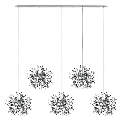 L5PL721134 Подвес пятерной линейный EXTRA 5x3x5W(led) G9  (721134 - 5 + 572164 -1) ХРОМ Lightstar