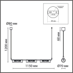 6561/6 SUSPENTIONI LN26 284 черный/прозрачный/металл/стекло Подвес G9 6*20W 220V TORONTO