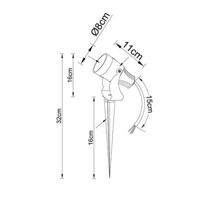 Грунтовый светильник Arte lamp ELSIE A4715IN-1BK, 1хLED