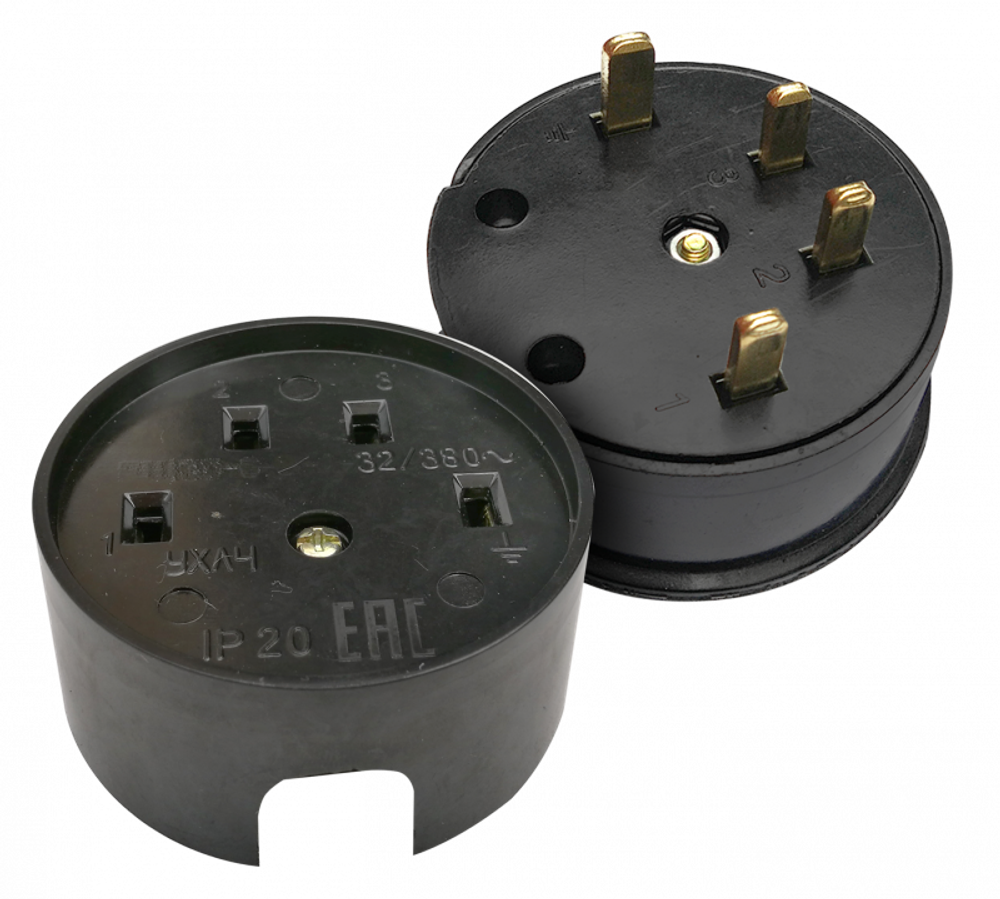 Разъем РШ-ВШ 25А 380В карболитовый ОП черн. 9112 IN HOME 4690612010182