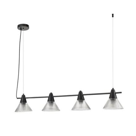 6595/4A MODERNI LN25 черный/прозрачный, металл/стекло Подвес E27 4*60W 220V CORNE