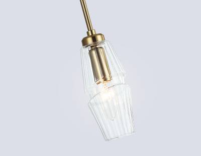 Светильник подвесной LH55208 BS/CL латунь/прозрачный E14 max 40W D80*270