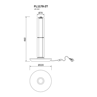Настольная лампа Instante Chrome FL1178-2T, LED