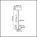 8251/2F MODERNI LN25 000  никель/серый, металл/текстиль Торшер Е27 2*60W 220V NIKKI