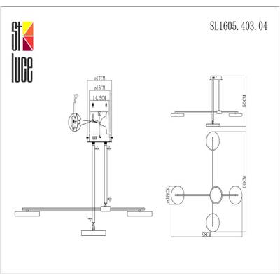 SL1605.403.04 Светильник подвесной ST-Luce Черный/Латунь, Белый LED 4*8,5W 3000K