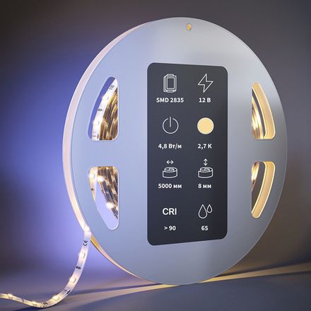 Светодиодная лента Ultra 12В 2835 4,8Вт/м 2700К 5м IP 65 201005. TM Maytoni