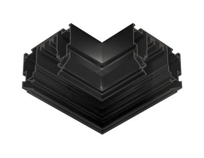 Коннектор угловой 90° для шинопровода в натяжной потолок системы крепления гарпун Magnetic SMART 220V 25mm GL1049 BK черный 90*90