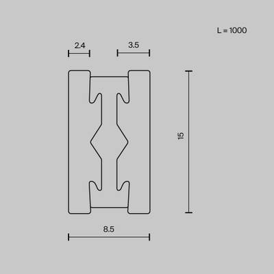 Шинопровод 1м Flarity черный, TRX154-111B. TM Maytoni