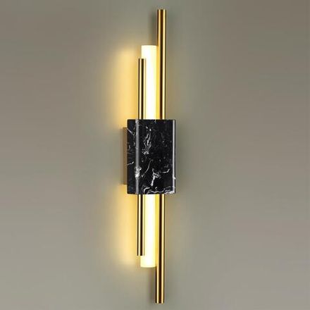 4361/10WL MIDCENT ODL23 221 черный мрамор/золотистый металл Настенный св-к IP20 LED 10W 3000K 625Лм MARMI