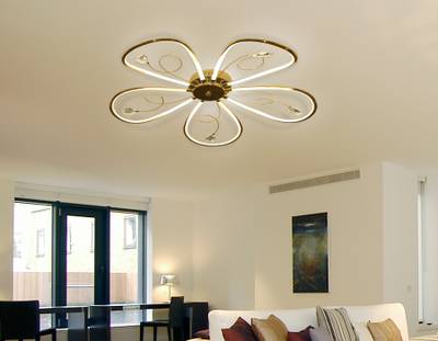 Потолочный светодиодный светильник LC576/5 GD золото 65W 4200K 620*620*110 (Без ПДУ)