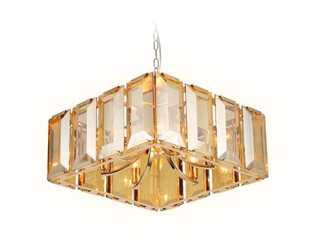 Подвесная люстра с хрусталем TR5149 GD/TI золото/янтарь E14/6 max 40W 500*500*1000