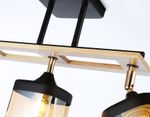 Светильник подвесной TR9527/3 BK/FGD/TI черный/золото/янтарь E27/3 max 40W 620*100*290