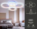 Светильник потолочный светодиодный с RGB подсветкой и пультом FA9524/2+2 WH белый 92W 6400K/3000K+RGB 560*370*110 (ПДУ РАДИО 2.4G)