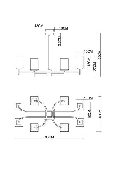 Люстра на штанге Divinare FAWARIS 4504/17 LM-8, 8хE27