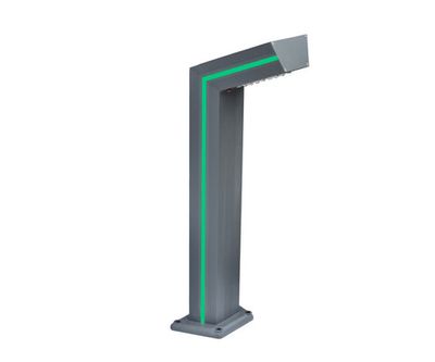 09207-F,16(07) Светильник уличный Такоми серый с солнечной батареей w15*7,5 h80 Led 6W (4000K) Декоративная подсветка зеленая. С пультом ДУ