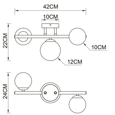 Потолочная люстра Arte Lamp GEMINI A2243PL-3PB, 3хG9