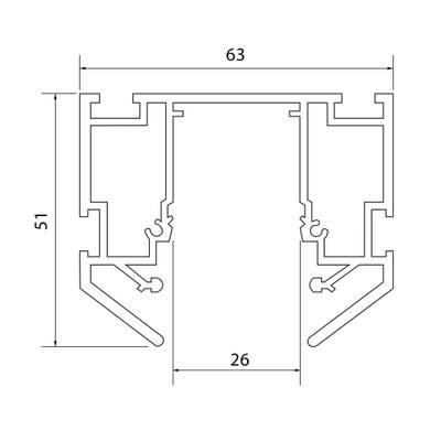ST046.429.02 Шинопровод 220 под натяжной потолок  ST-Luce Черный Длина 2000мм (Заглушки 2+2 в ком)