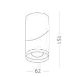 ST650.502.01 Светильник потолочный Белый GU10 1*50W IP20 D60xH190 180-240V Без ламп